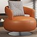 Produktbild WEIDPHL Vielseitiger, Um 360 ° Drehbarer Ledersofa-Sessel, Gepolsterter Sessel, Lazy Sofa, Loungesessel Mit Armlehnen, Gemütlicher Sessel Für Wohnzimmer, Balkon,Orange