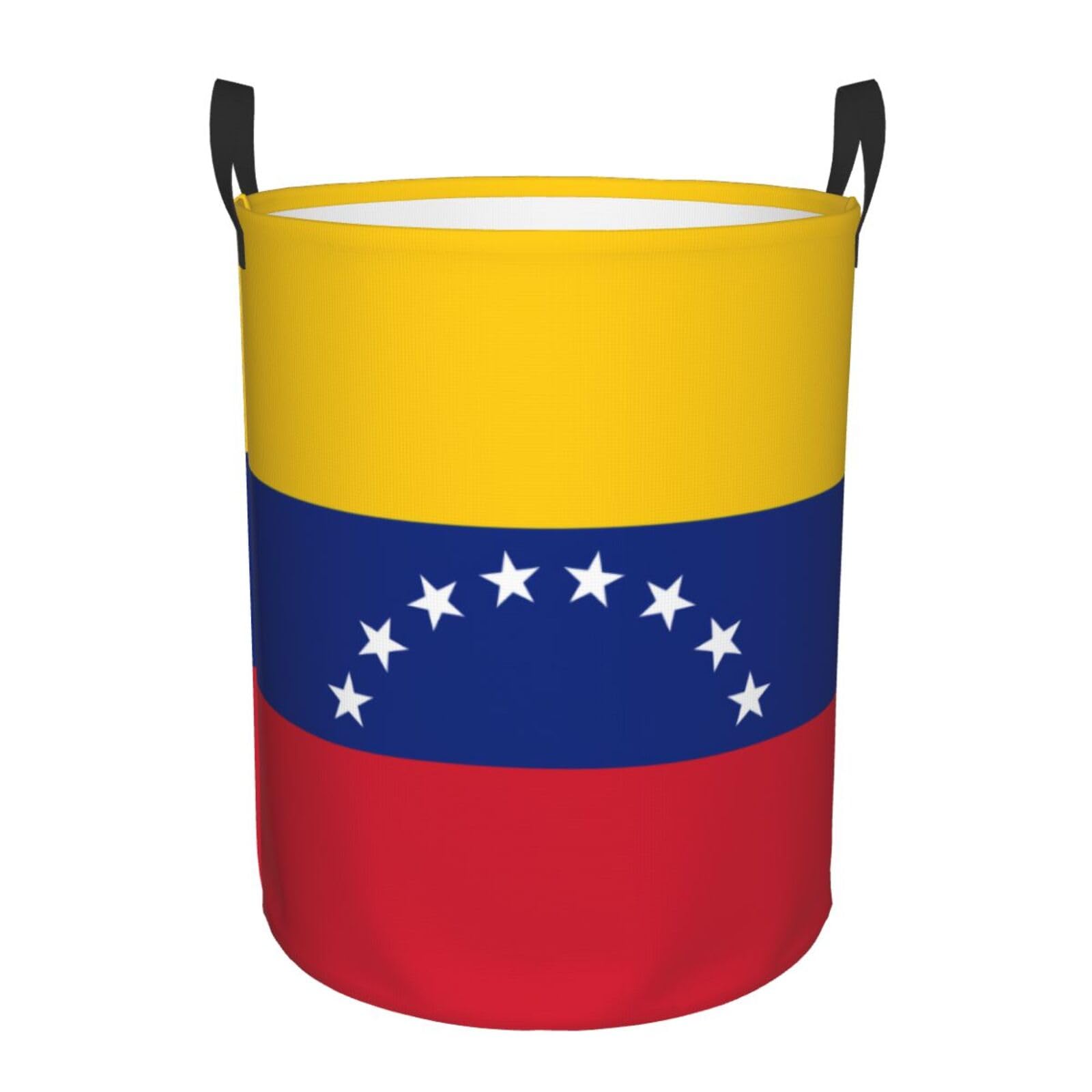 S Circular Hamper – Collapsible Flag of Venezuela Print Laundry Basket