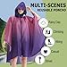 POWINSUN Fashion Hooded Rain Poncho Waterproof Raincoat Jacket with pocket for Women/Men/Adult