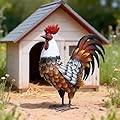 Kircust Garden Rooster Statues & Sculpture, Metal Chicken Animal Yard Art Lawn Ornament Figurines Artwork for Outdoor, Patio,Backyard and Home Kitchen Decoration
