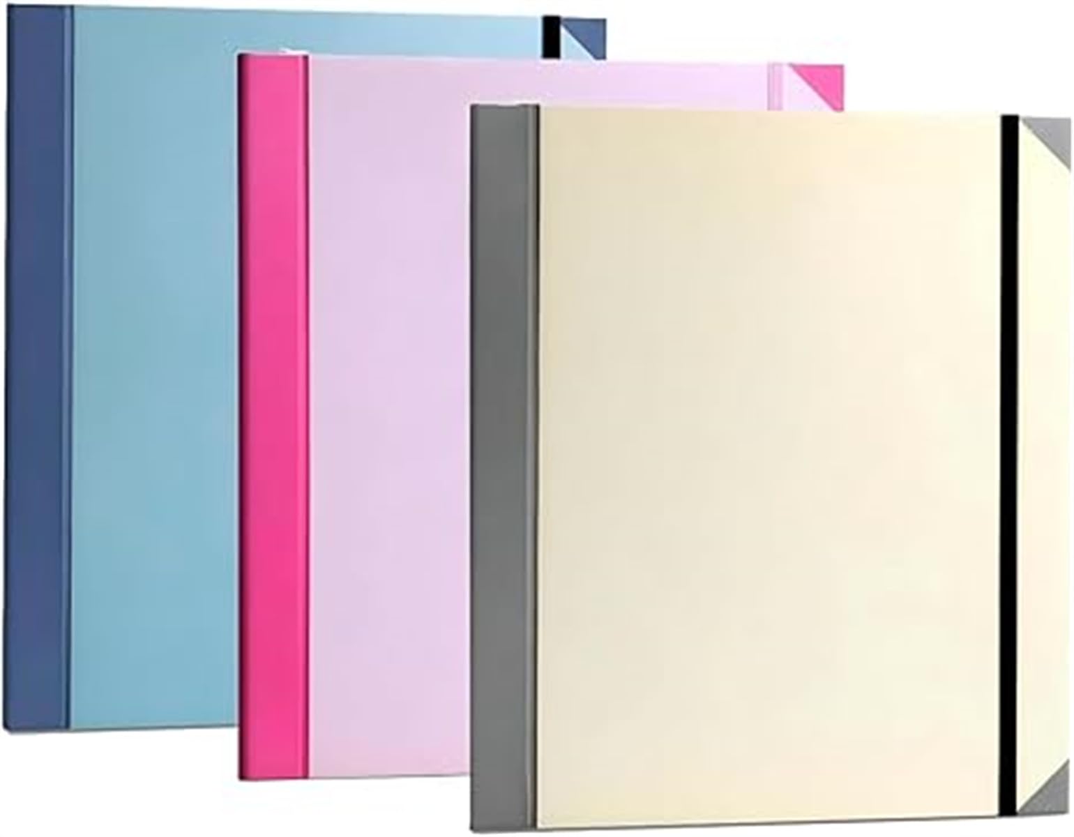 Organiseur de documents en accordéon – Dossier extensible en manille avec étiquettes et fermeture élastique, idéal pour passeports, certificats de naissance et documents importants (kaki + bleu + rose