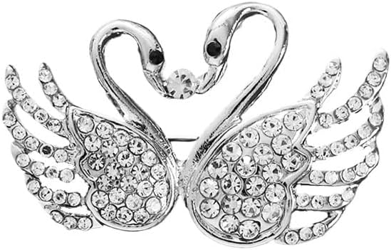 Fashion Animal brooch, Zircon Double Swan brooch, sweater jacket, cardigan pin accessories designed specifically for fashionable women, suitable for holiday jewelry gifts