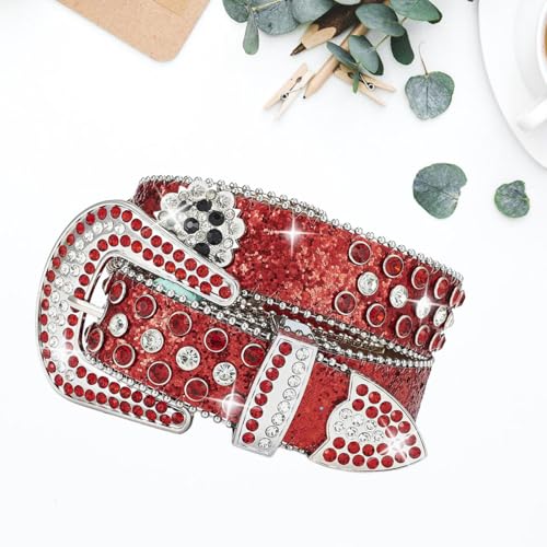 Rhinestones Sequined Belt For Adult Teens Street Wear Waistband For Pants Blingbling Waiststrap Rockers Waist Ornament3