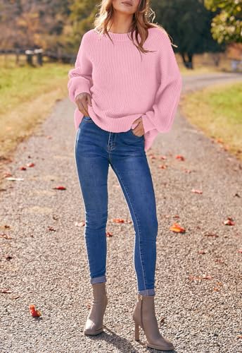 Image of PRETTYGARDEN Womens Sweaters Spring 2026 Oversized Chunky Knitted Pullover Sweater Casual Long Sleeve Crewneck Cute Sweaters