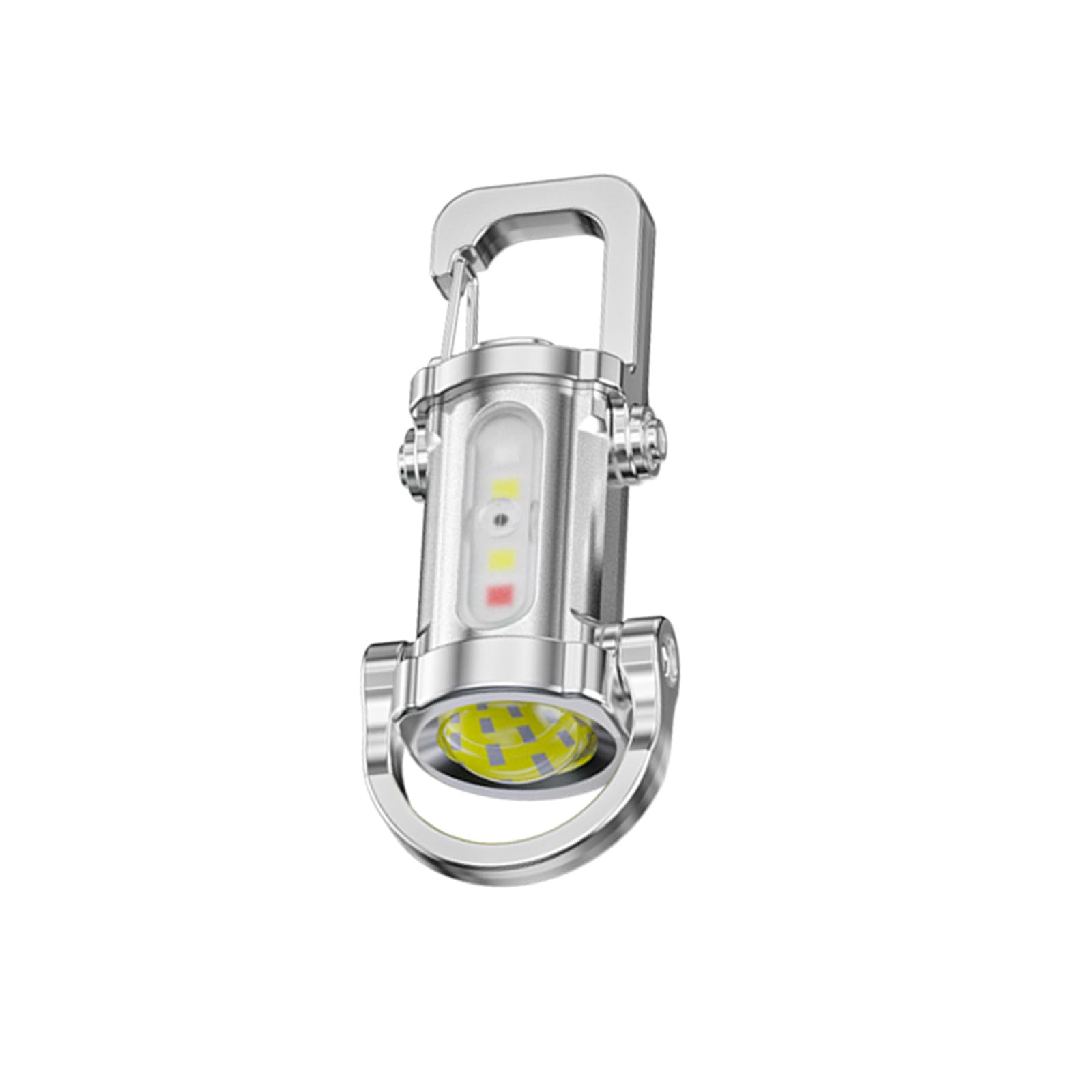 Buxuaaaa Miniature Keyring Flashlight Adjustable Beam Warning Light Type C Port for Backpacks Hiking Accessories Rechargeable Keychain Flashlight