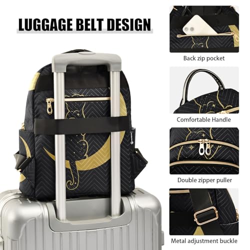 Image of ALAZA Cute Cat Crescent Moon Small Backpack Purse for Women Travel Bag Fashion Daypack Back Pack Shoulder Bag
