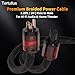 Tertullus HiFi Power Cable OFC Audiophile Ac Power Cable 125v 15a 12awg with Us Pure Red Copper Power Plug+IEC C15 Connector High-end Braided Sleeve Cable(1m/3.28ft)