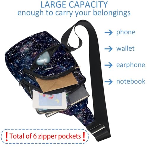 Mochila cruzada galaxia compacta de 30x18cm con diseño ergonómico 6