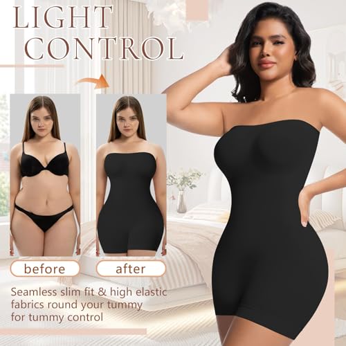 ONEW Strapless Shapewear Bodysuit for Women Under Dress Tummy Control Full Body Shaper Seamless Butt Lifter Thigh Slimmer3