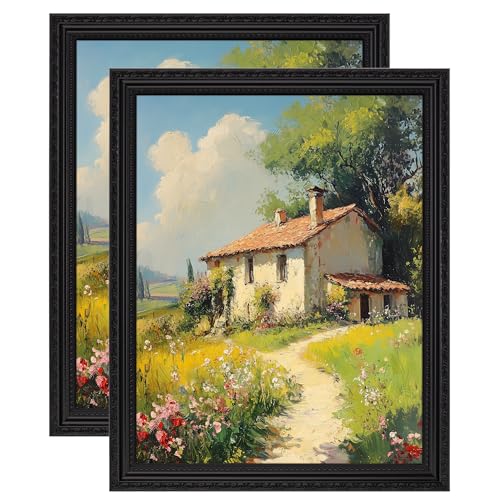 Image of eletecpro 11x14 Vintage Picture Frame, Glass Cover, Black, 2-Pack