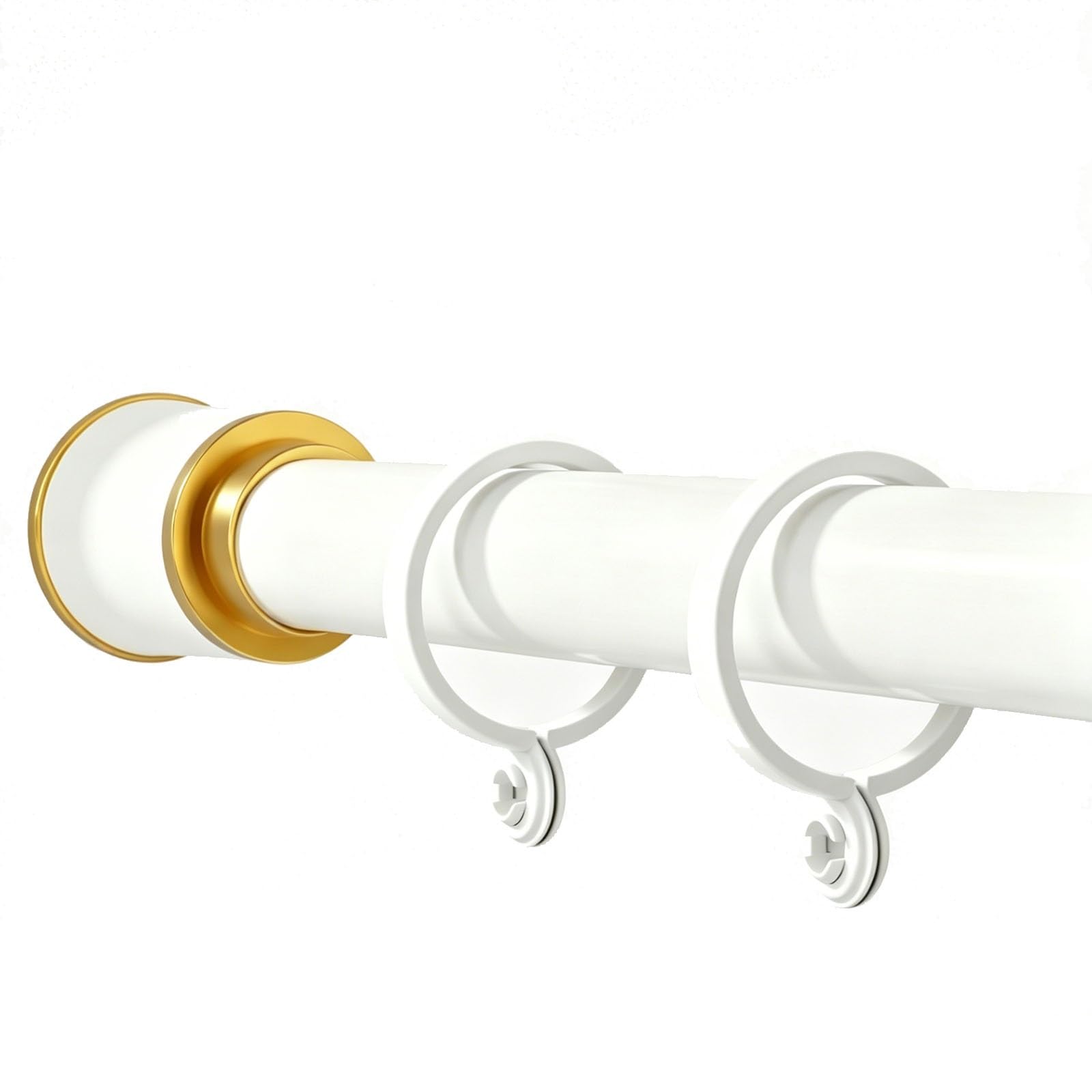 Tension Shower Curtain Rod, Adjustable Curtain Rod, No Drill Spring Loaded Suitable for Bathrooms, Kitchens, Wardrobes, Outdoor Use(310-360cm/122-142in)