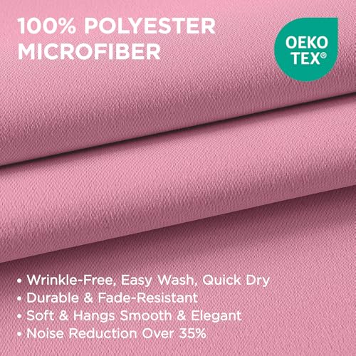Image of Joydeco Blackout Curtains 84 Inchs Long 42 Wide Black Out Curtains 2 Panels, Thermal Insulated Long Curtain& Drapes Room Darkening Grommet Drapes for Living Bedroom Window (W42 x L84 Inch, Pink)