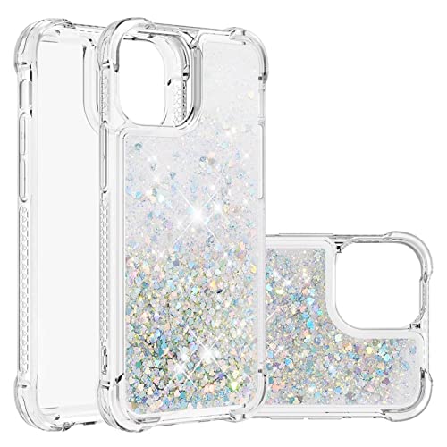 Lijc Hoesje voor iPhone 13 Glitter Vloeibaar Drijfzand Transparant Four Corners Anti-Fall TPU Bumper Zachte siliconen… - Afbeelding 4