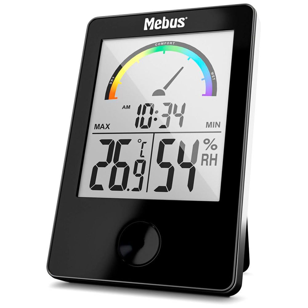 Mebus Thermo-Hygrometer schwarz Digitales Innenthermo- und Hygrometer