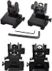 TROY Type Flip Up Folding Manual Adjustment Front Rear Red Green Fiber Sight Backup Iron Sight