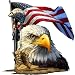 Salute Our Flag American Bald Eagle Decal | Waterproof Permanent Collectible Patriotic American Flag Car Motorcycle Bicycle Skateboard Laptop Luggage Bumper Vinyl Decal | Size: 7" | 1 Packs