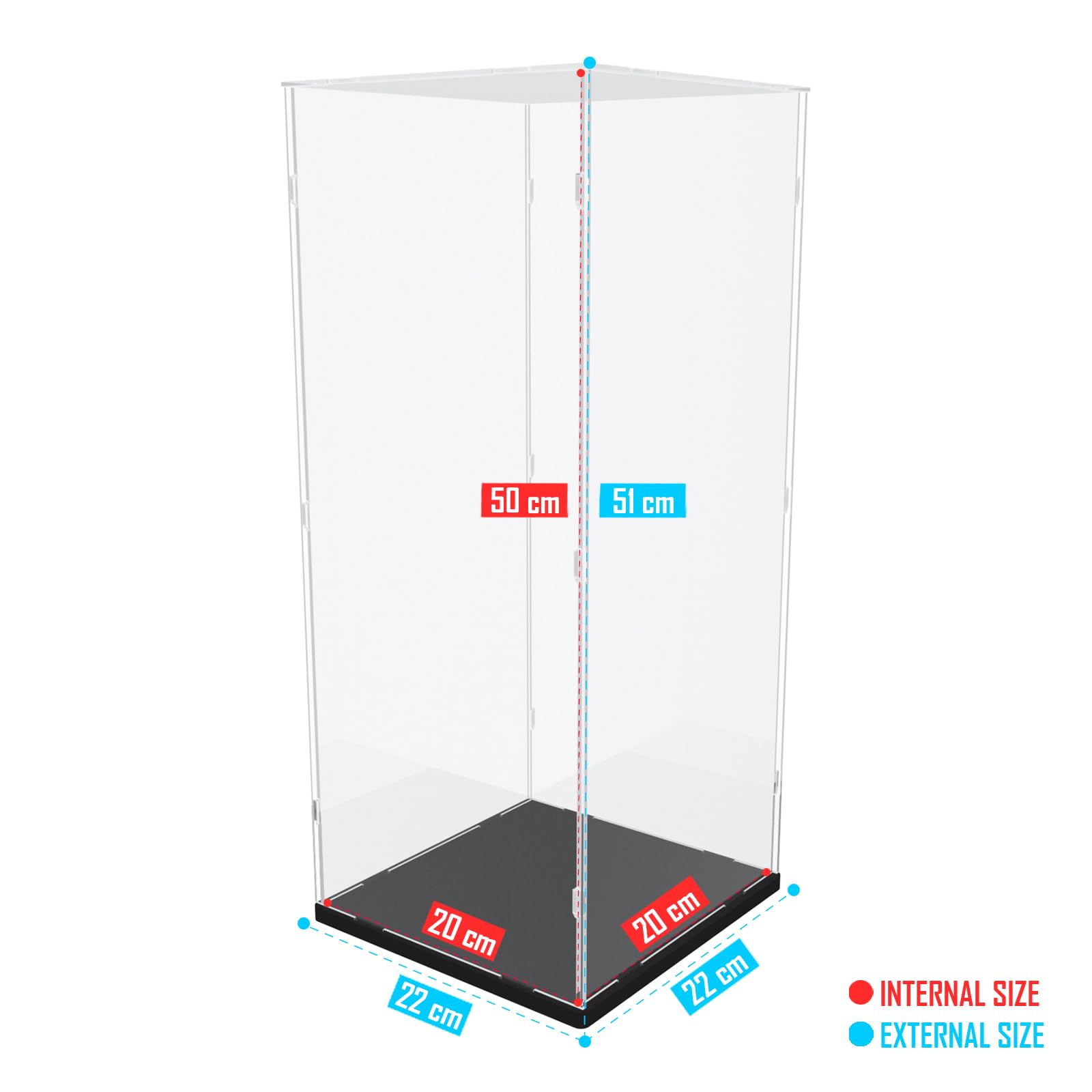 Nynelly Acrylic Display Case for Lego Statue of Liberty 21042 for Lego Chewbacca 75371 Thickened Clear Acrylic Display Case for Collectibles Action Figure Assemble Dustproof Display Box(Black Base) - Image 2