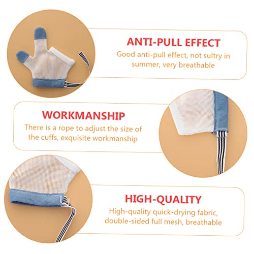 VICASKY Breathable Nylon Gloves for Teething Relief and Scratch Prevention Finger Protector Mitts with Soft Textures Skin Friendly Gloves for Newborn Boys4