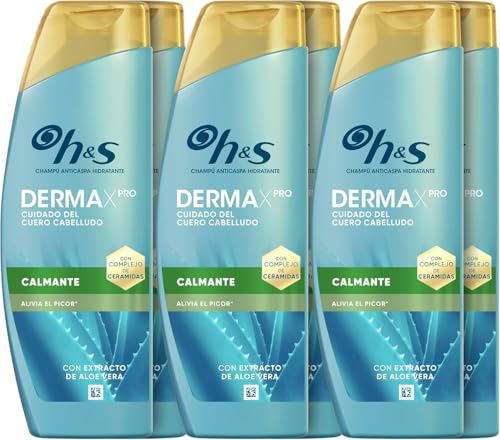 H&S DermaXPro Calmante Champú Anticaspa 300ml con Extracto de Aloe Vera y Complejo de Ceramida. Alivia el Cuero Cabelludo Seco