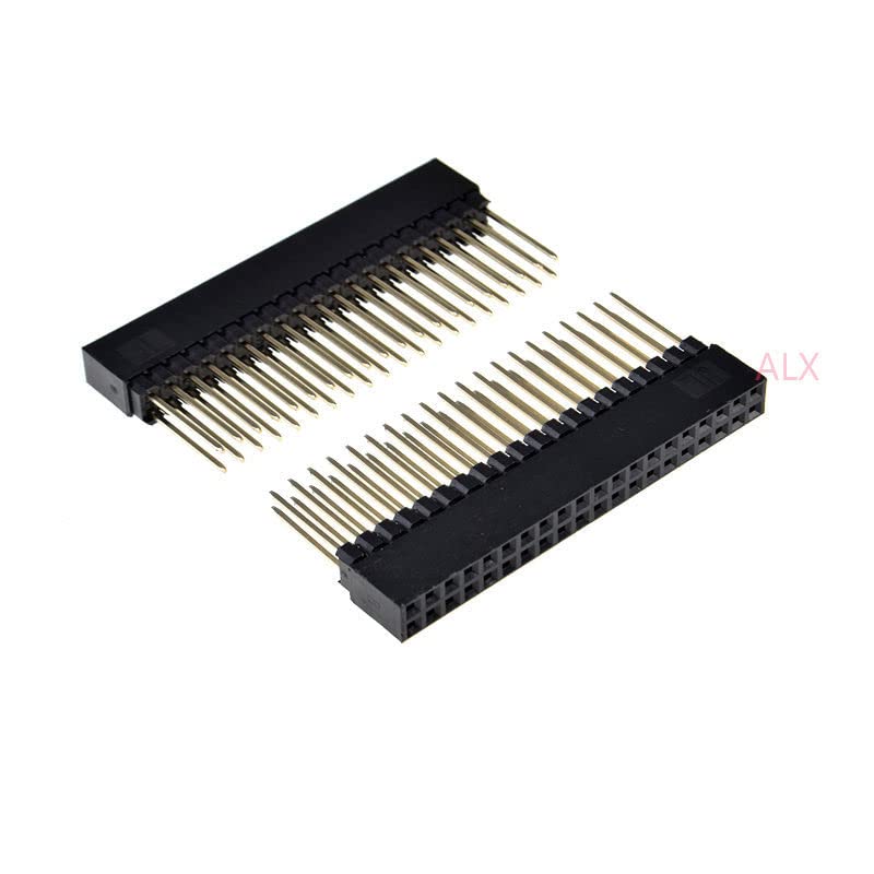 5PCS 2x20 PIN Double Row Straight Female PIN Header 2.54MM Pitch pin Long 12MM Strip Connector Socket 2 * 20 40 PIN 2x20pin pc104