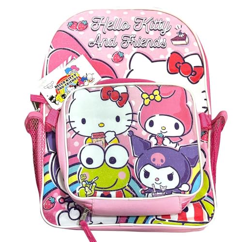 Fast Forward Hello Kitty and Friends Mochila infantil com conjunto de lancheira, 40,6 cm, rosa
