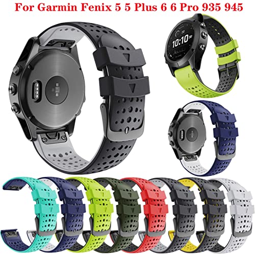 Bracelet silicone 22mm pour Garmin Forerunner 935 et 945 bleu canard