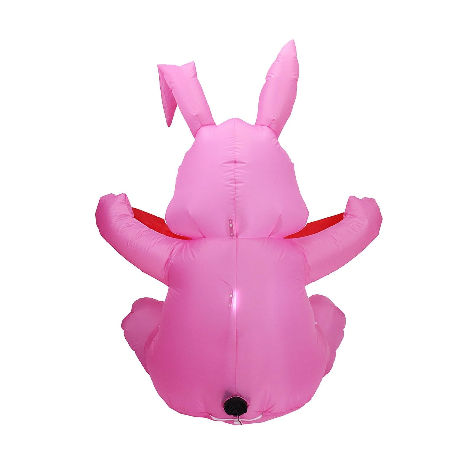 Generisch Niedlicher aufblasbarer Osterhase mit Banner, riesiger rosa Hase für Urlaub, Party, Innen- und Außenbereich, 1,5 m