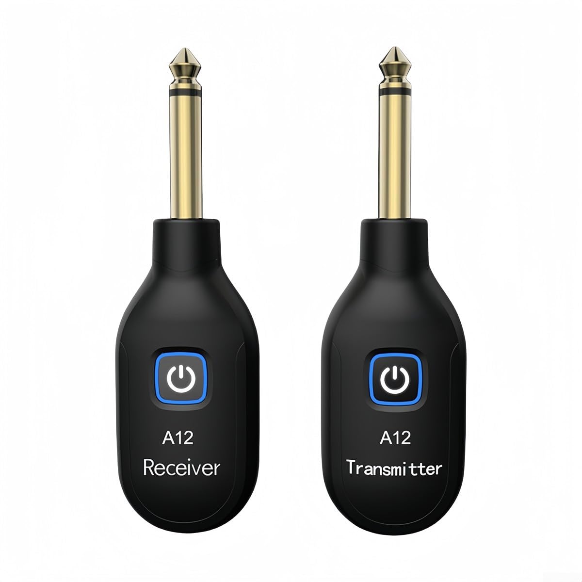 Transmisor receptor inalámbrico guitarra 30m sonido HD 6.35mm recargable negro
