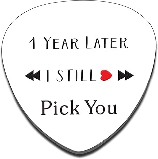 1 Year Anniversary Valentines Day Gifts for Boyfriend Girlfriend Men Women Him Her Musician Boyfriend Guitar Pick One Year Anniversary Wedding Gifts for Husband Wife First Christmas Birthday Presents