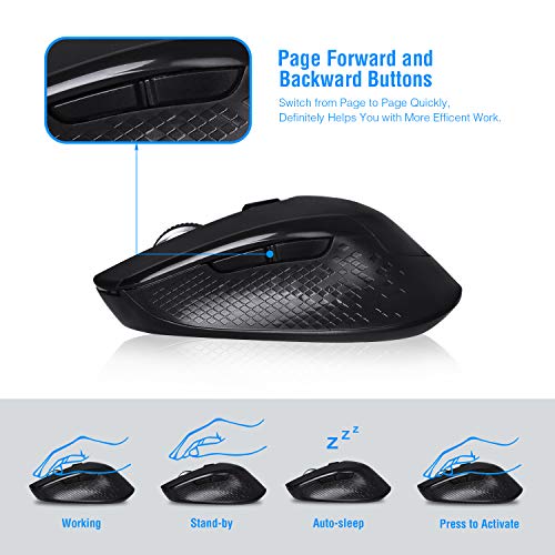 Image of cimetech Wireless Bluetooth Rechargeable Mouse, Portable Lightweight Soundless 2.4G Ergonomic Mouse with LED Lights, Compatible with iPad /Laptop /PC /Mac /Windows - Grey