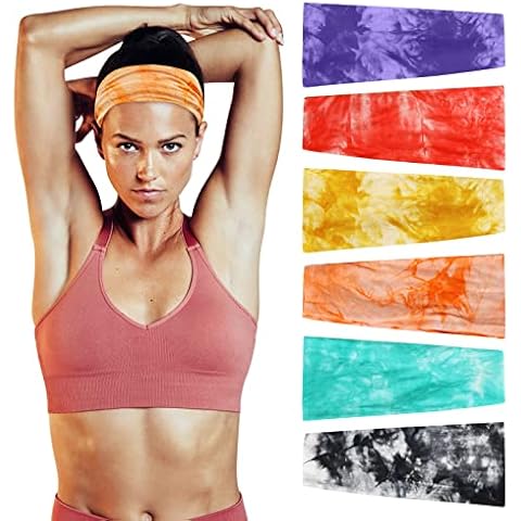 UKOFEW Turbantes para Mujer, 6PCS Cinta pelo Mujer, Diadema Mujer Para Yoga Ejercicio Diario Fitness Cover