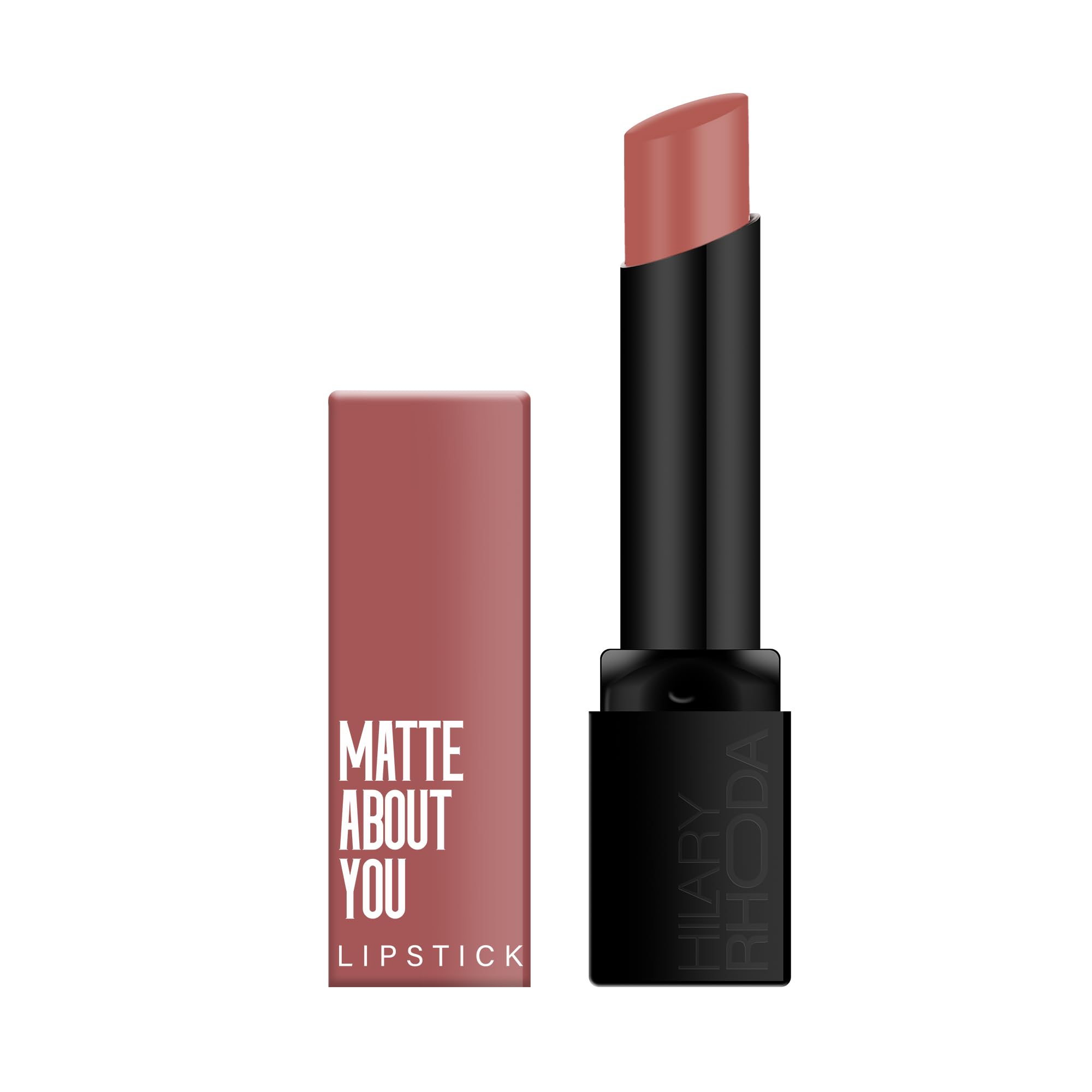 Hilary Rhoda Matte About You Lipstick | Long Lasting & Highly Pigmented Lipstick | Glides Smoothly | Matte Finish | One Stroke Application | Cruelty-Free & Vegan - 3g (Latte Love - Shade 01)
