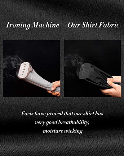 J.Ver Men'S Casual Long Sleeve Stretch Dress Shirt Wrinkle-Free Regular Fit Button Down Shirts Black Red thumb #2