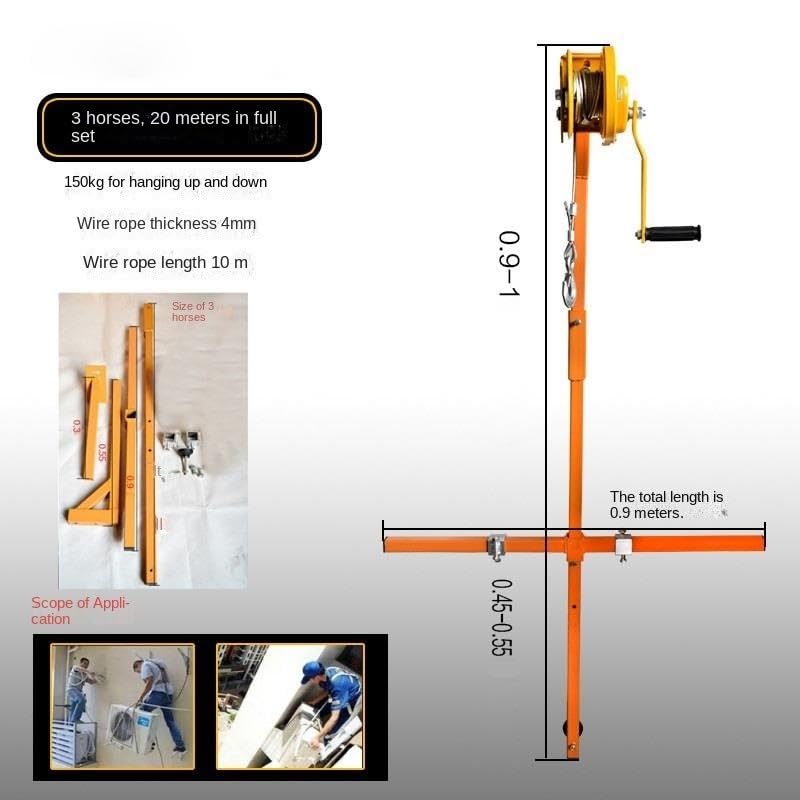 Winche de mano para instalación de aire acondicionado portátil miniatura 2