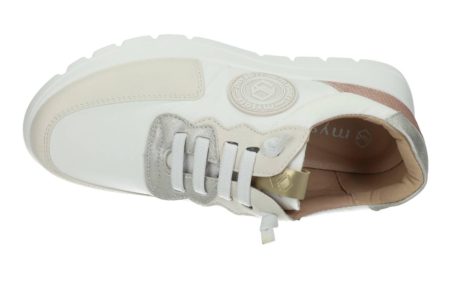 mysoft 25M267 Zapatillas Deportivas Mujer Blancas con Cordones elásticos Mujer Deportivos
