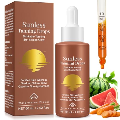 Tanning Drops To Drink Drinkable Sunless Tanning Drops - Oral Drink Bronze Tanning drops for Face & Body - Enhancing Natural Skin Tone for All Skin