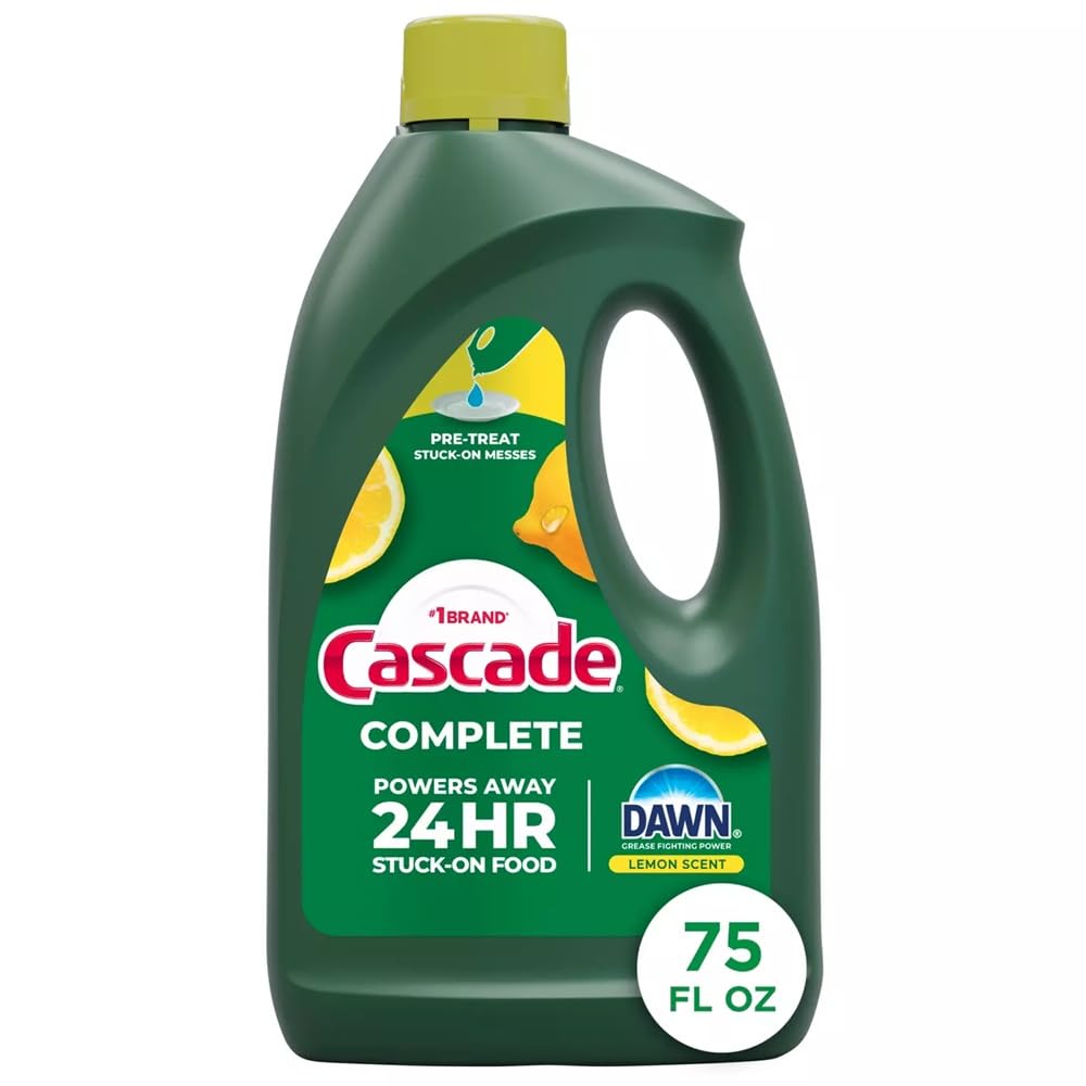 Cascade Complete Dishwasher Detergent Liquid Gel, Dish Detergent, Dishwasher Soap, Citrus, 75oz