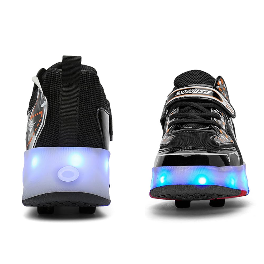 Mateju Schuhe mit Rollen für Jungen Mädchen, Kinder Rollschuhe Schuhe mit 4 Rollen, Turnschuhe Versenkbarer, Damen Herren Roller Schuhe Turnschuhe Skateboardschuhe
