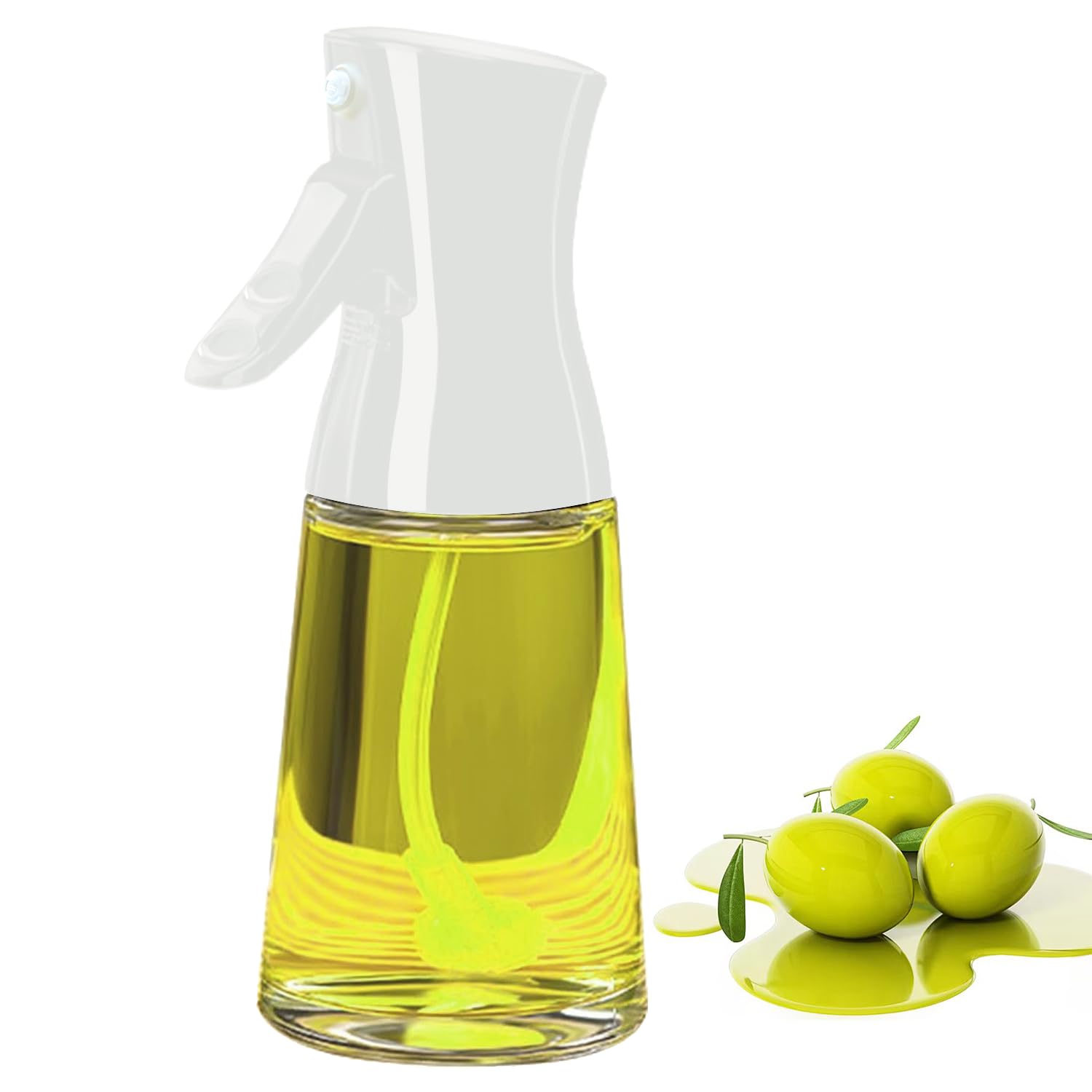 WAOUZNOil Sprayer for Cooking - 180ml Glass Olive Oil Sprayer, Thick Glass, Strong Spray Force, Oil Spritzer Bottle for Kitchen