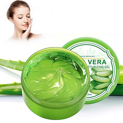 300g Bio Aloe Vera Gel,Natürliche beruhigende Feuchtigkeitscreme Bio Creme,Spendet Feuchtigkeit Feuchtigkeitscreme für Körperhaare, Pflege von Sonnenbrand, Reparaturnarben und entzündungshemmend