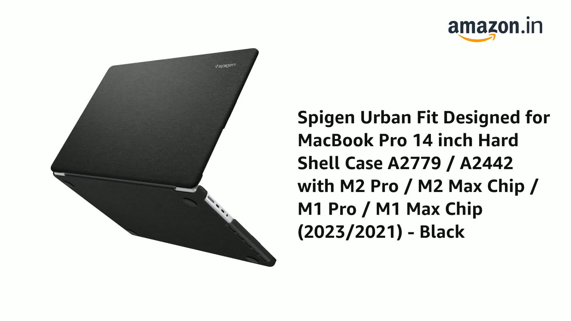 Spigen Cover Urban Fit Per MacBook Pro 14'' M4/M3/M2/M1 (2024-2021) - Nero