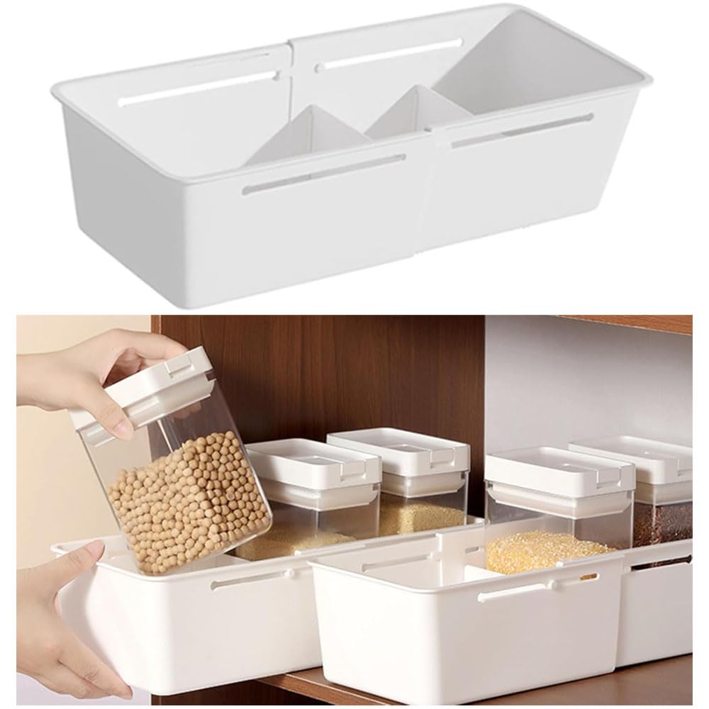 Ygapuzi Expandable Storage Drawer Organizers Sliding Bin Plastic Desk Drawer Trays with Removable Dividers Adjustable Makeup Storage Bins for Bedroom, Bathroom, Clothes, Kitchen Utensil (Large)