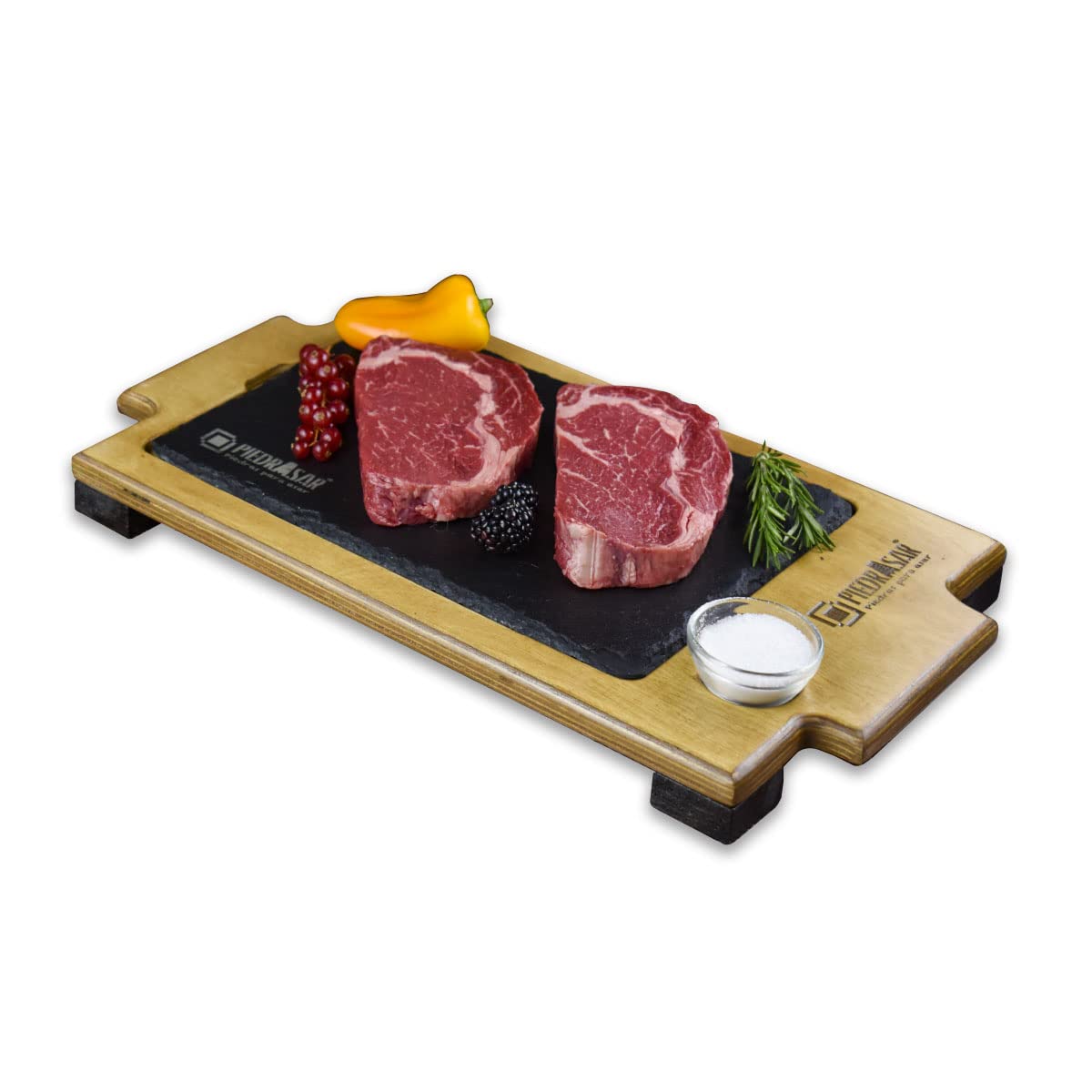 Plato de Pizarra de 20x30 cm Promo 6 Unidades con Base de Madera Peronalizada 1 Salsero