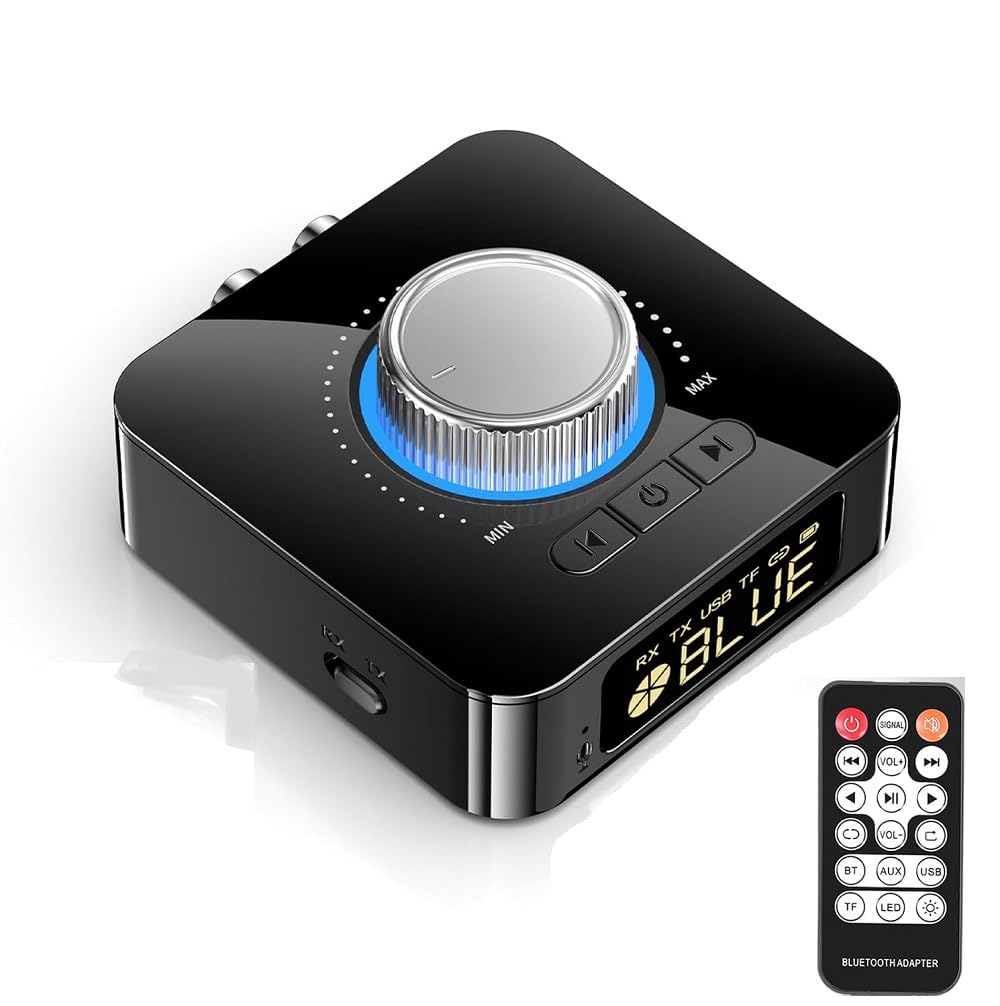 DollaTek Bezprzewodowy adapter audio 2 w 1, kompatybilny z Bluetooth, lekki odbiornik nadajnik do telewizora, PC, stereo, po??cz g?o?nik, s?uchawki