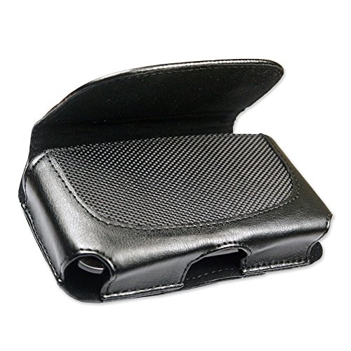 Fenzer Black Horizontal Case for Samsung Rugby 4 Protective Carrying Cell Phone Pouch with Belt Clip and Belt Loops
