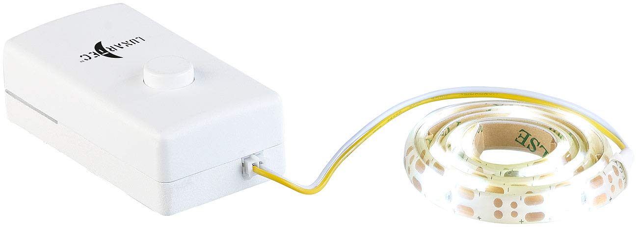 Lunartec Band Batterie: 2er-Set Indoor-LED-Streifen, 18 LEDs, Schalter, Batteriebetrieb, 60 cm (Streifen Batterie, Lichtband, TV) Beleuchtung