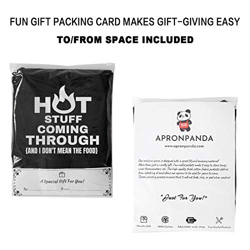 APRONPANDA-Funny-Cooking-Grilling-BBQ-Aprons-for-Men-Adjustable-Chef-Kitchen-Apron-with-2-Pockets-100-Cotton-Christmas-Birthday-Gifts-for-Him-Men-Dad-Boyfriend-Cooking-Gifts-for-Men
