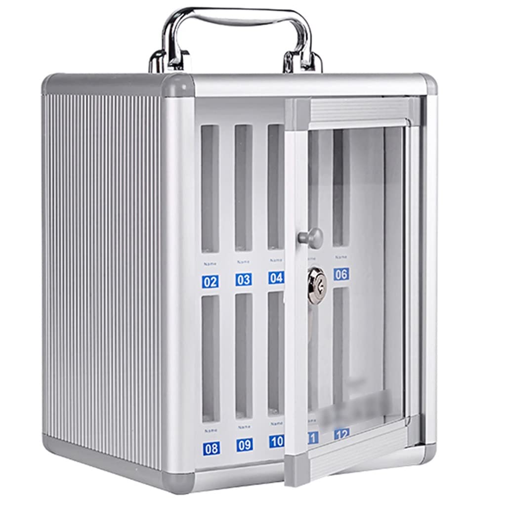 Caja organizadora de teléfono con asa superior y ranuras acolchadas de seguridad
