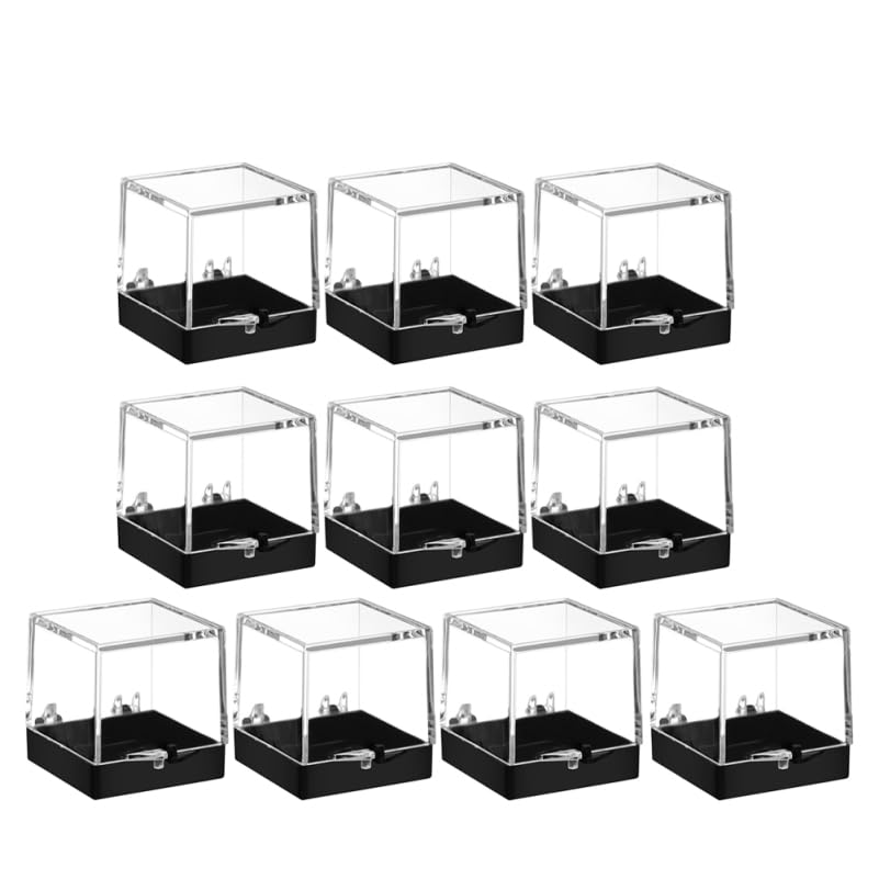 Zerodeko 10PCS Mineral Specimen Display Boxes, Square Specimen Storage Boxes, Mineral Display Cases for Collectibles Crystals Jewelry Storage