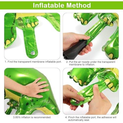 Image of Party Propz Dinosaur Jungle Theme Birthday Decoration Kit with Return Gifts Set - 84 Pcs, Dinosaur Foil Balloon - 50 Inch, Dinosuar Bag Return Gifts, Happy Birthday Decoration Kit for Boys (Cardstock)